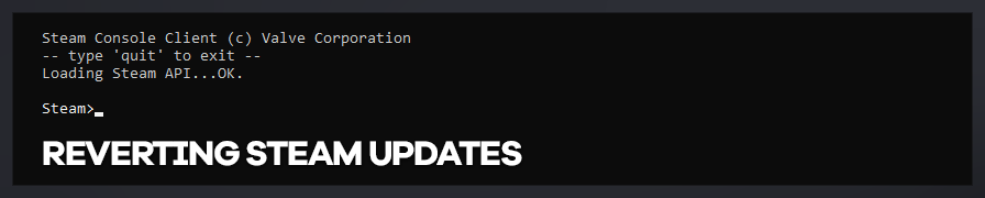 Reverting Steam Updates